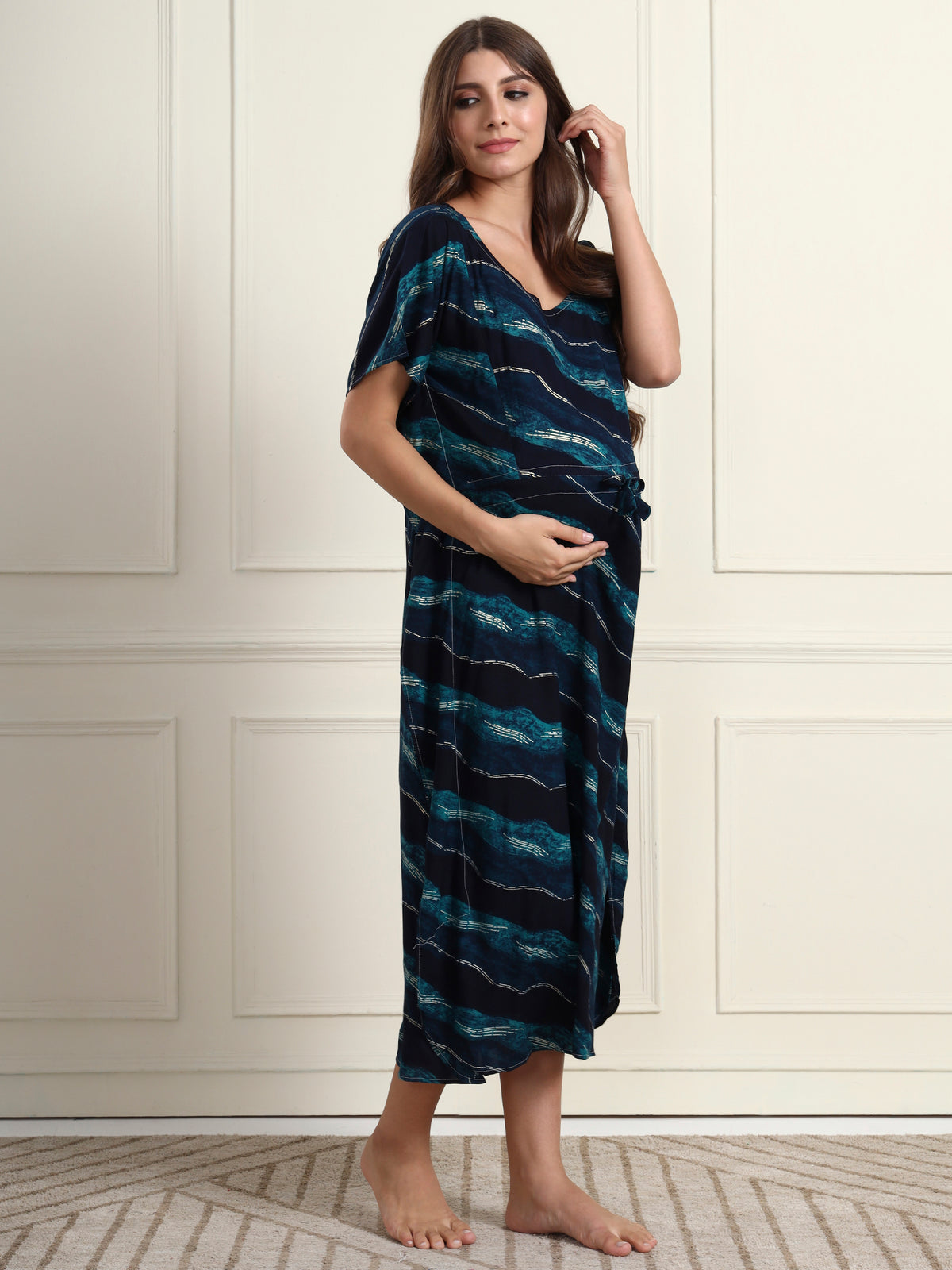 Mystic Ocean Maternity and Nursing Kaftaan