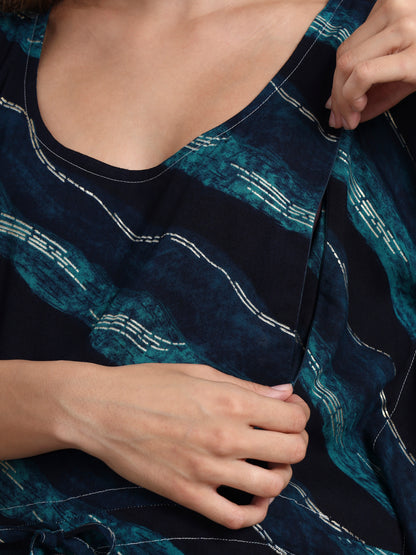 Mystic Ocean Maternity and Nursing Kaftaan