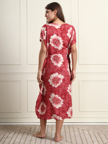 Cloud-Soft Roseate Maternity and Nursing Kaftaan