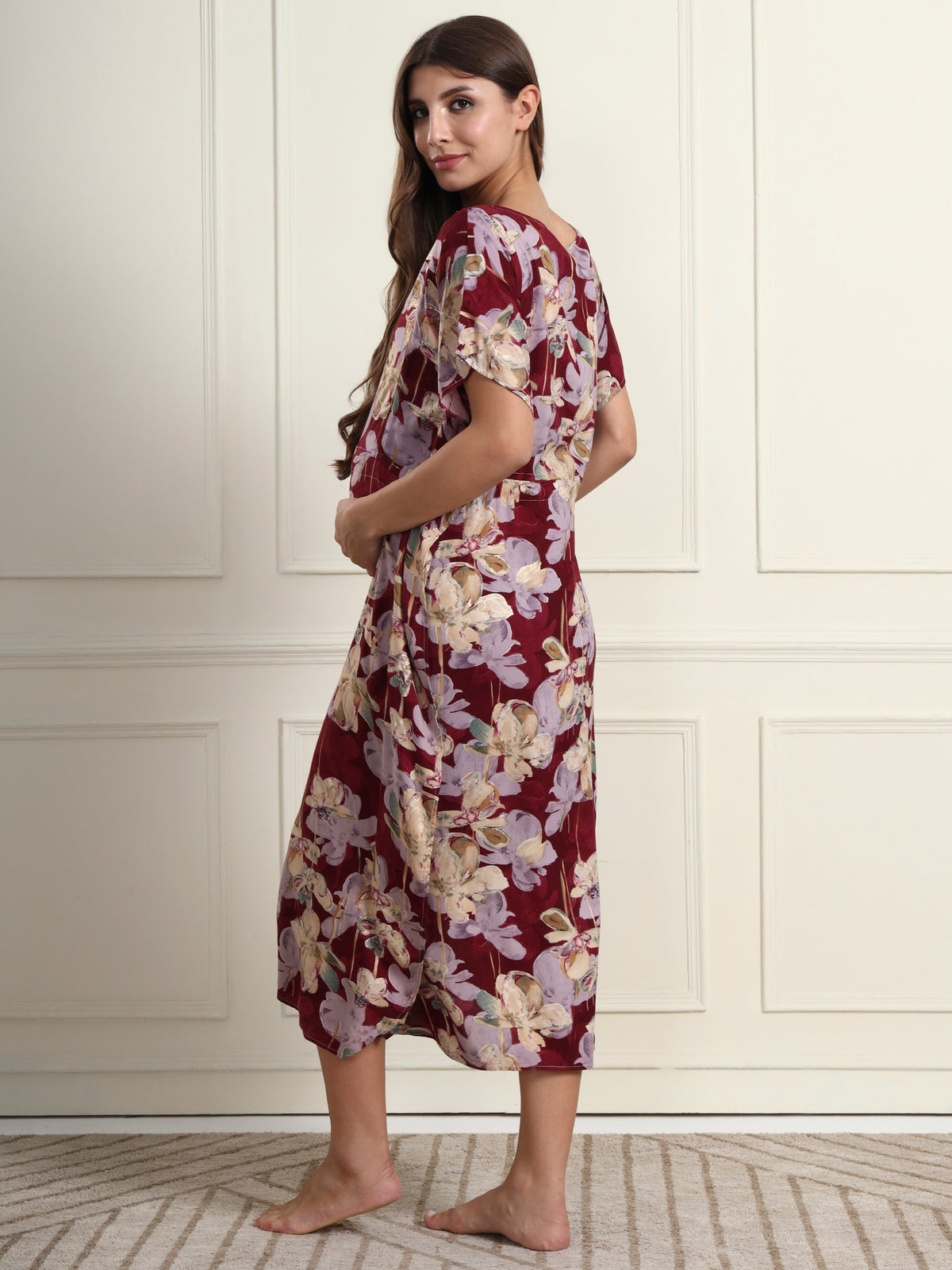 Orchid Bloom Maternity and Nursing Kaftaan