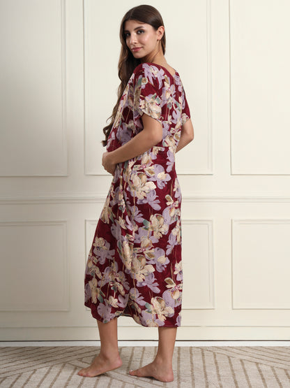 Orchid Bloom Maternity and Nursing Kaftaan