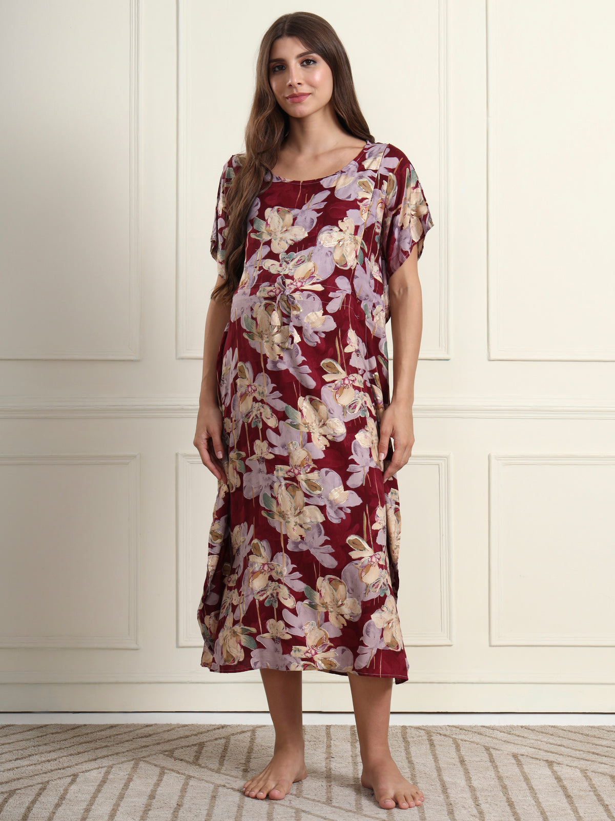 Orchid Bloom Maternity and Nursing Kaftaan