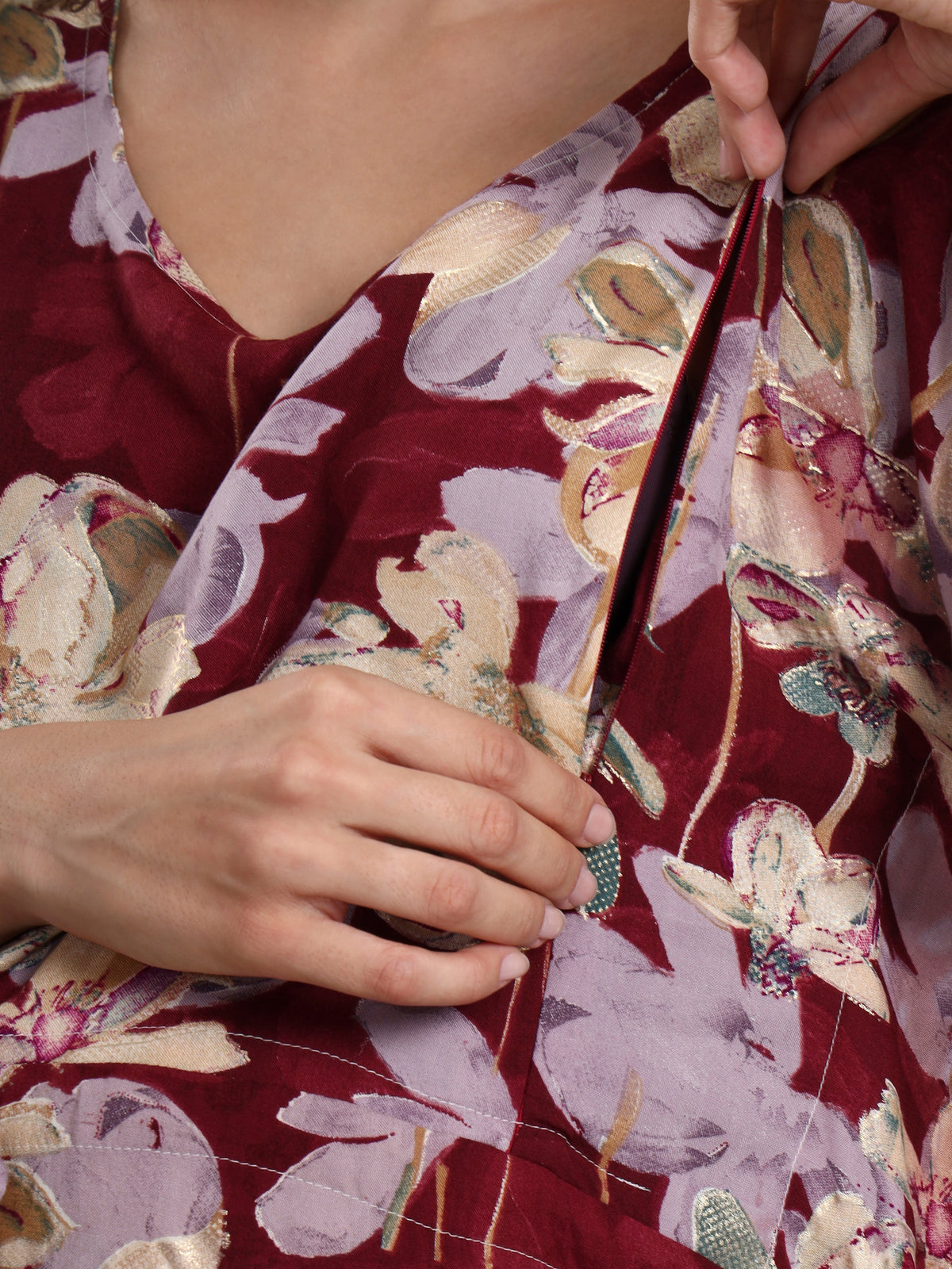 Orchid Bloom Maternity and Nursing Kaftaan