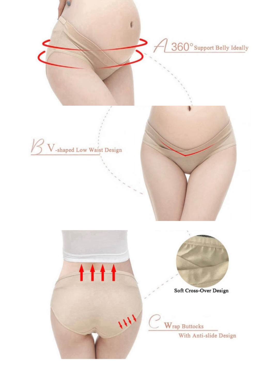 𝙲heeky Underwear For Women Women Pregnancy Low Waist Belly Support Fashion  Threaded Breathable Maternity Panties, A, Medium : : Clothing,  Shoes & Accessories