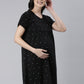 Charcoal Feelfree Maternity and Nursing Short Nighty